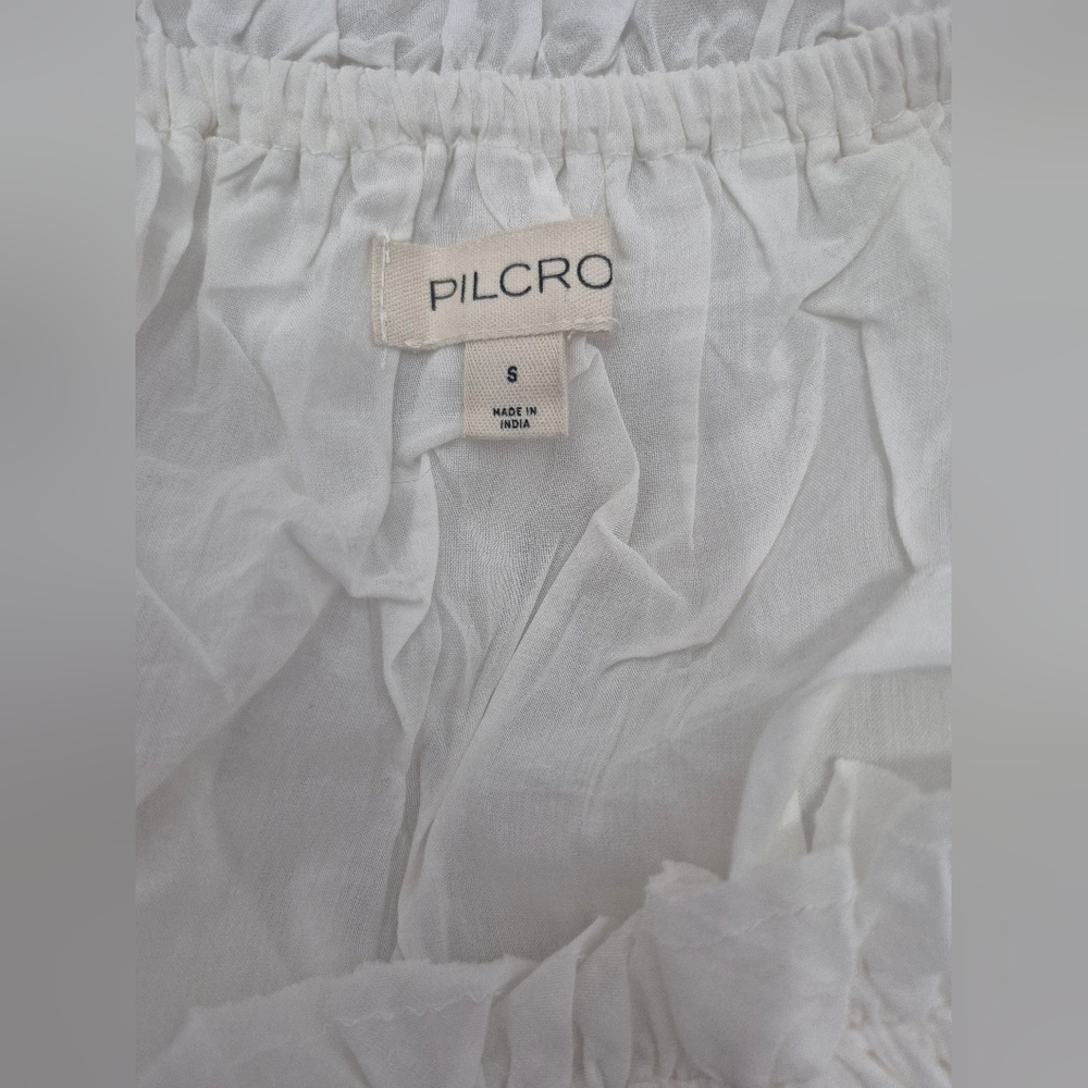 Pilcro By Anthropologie White Ruffled Camisole, Size Small - Picture 2 of 8